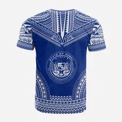 Hawaii Custom Personalised T shirt - Hawaii Seal Polynesian Chief Tattoo Blue Version