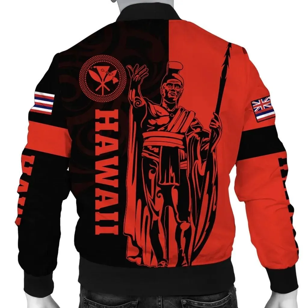 Polynesian Pride Jacket - Hawaii King Polynesian Bomber Jacket - Lawla Style Red