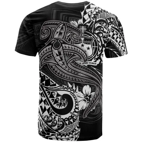 Samoa T shirt - White Shark Polynesian Tattoo