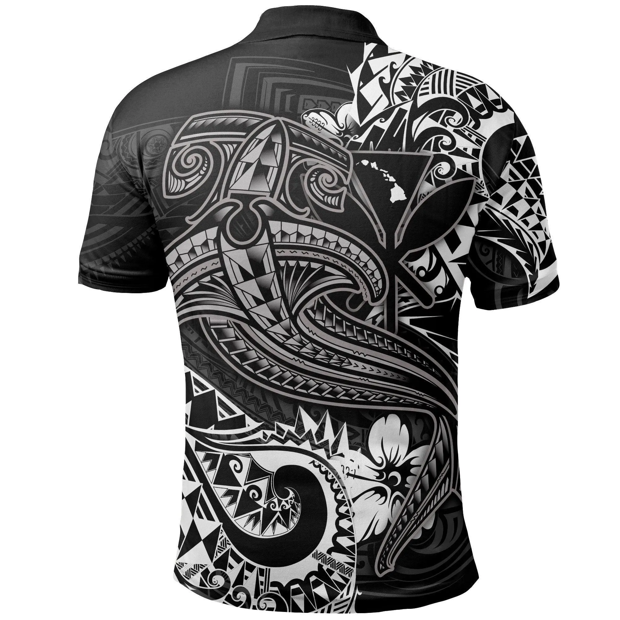 Hawaii Polynesian Polo Shirt - Kanaka Maoli White Shark Polynesian Tattoo