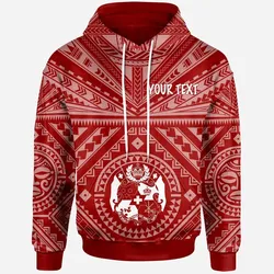 Alohawaii Clothing - Hoodie Tonga Personalised - Tonga Seal With Polynesian Tattoo Style (Red) - BN25