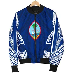Guam Polynesian Mens Bomber Jacket - Pattern With Seal Blue Version