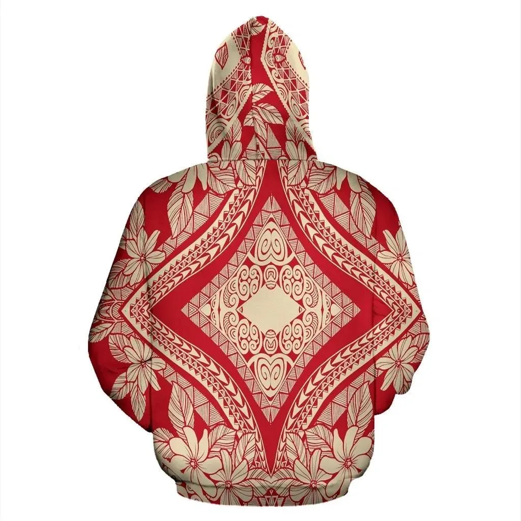 Alohawaii Hoodie - Polynesian Plumeria Mix Pullover - AH - JR