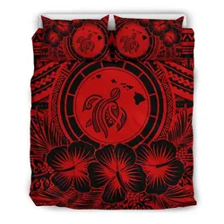Alohawaii Bedding Set Hawaii Map Honu Hibiscus Red Polynesian Bedding Set Ah Jg Dhc1712666Dd
