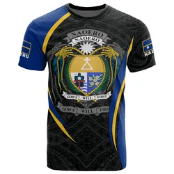 Nauru Polynesian T shirt - Nauru Flag Coat Of Arms Polynesian Tattoo