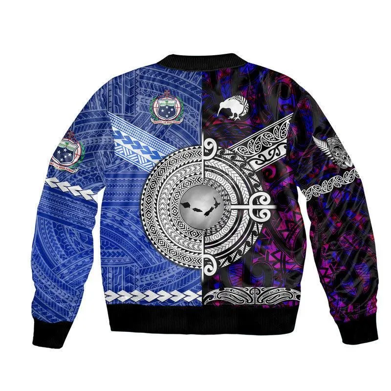 Samoa and New Zealand Bomber Jacket Together Purple LT8