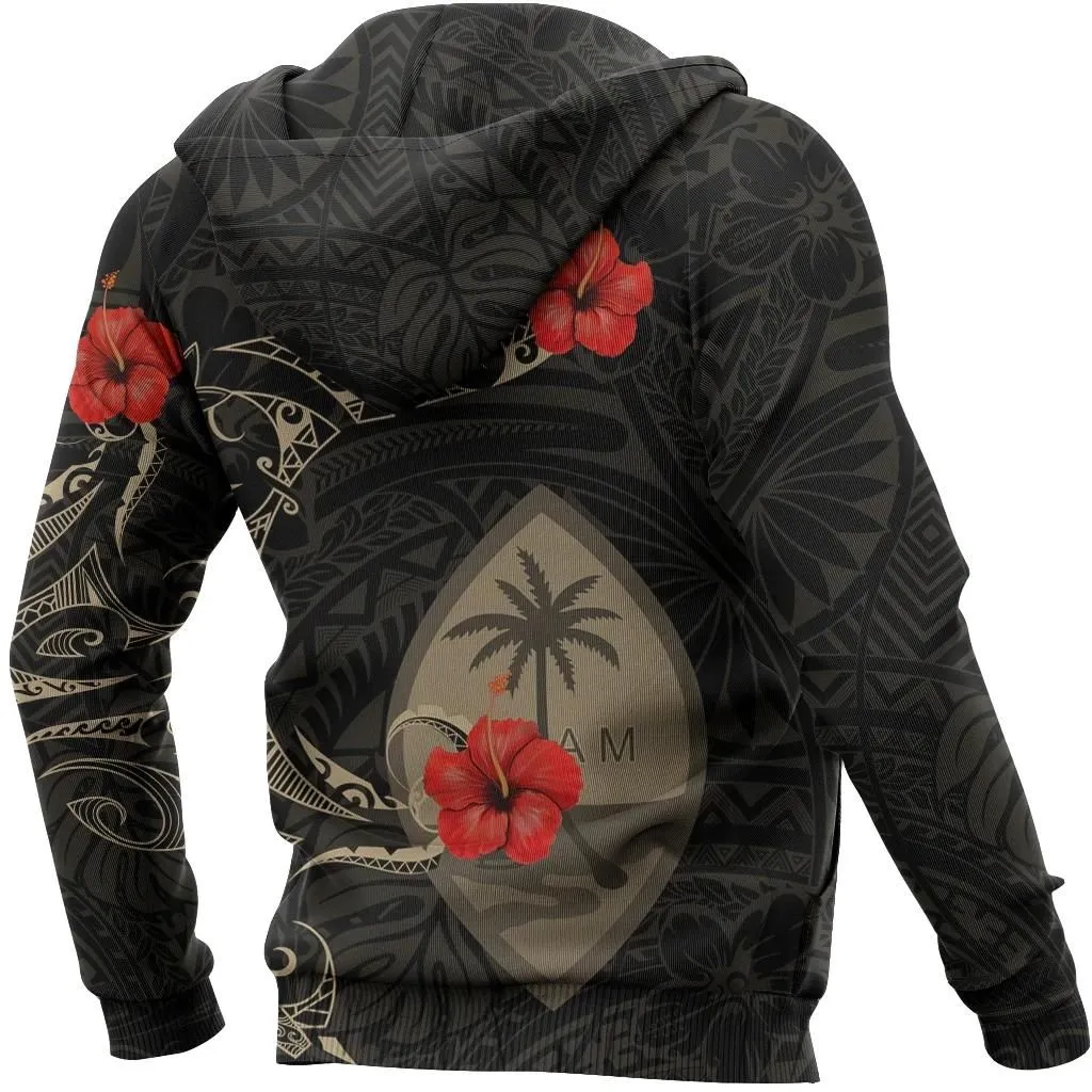 Alohawaii Clothing - Hoodie Guam Hibiscus Tattoo Style A7