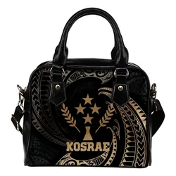 Kosrae Micronesia Shoulder Handbag - Gold Tribal Wave