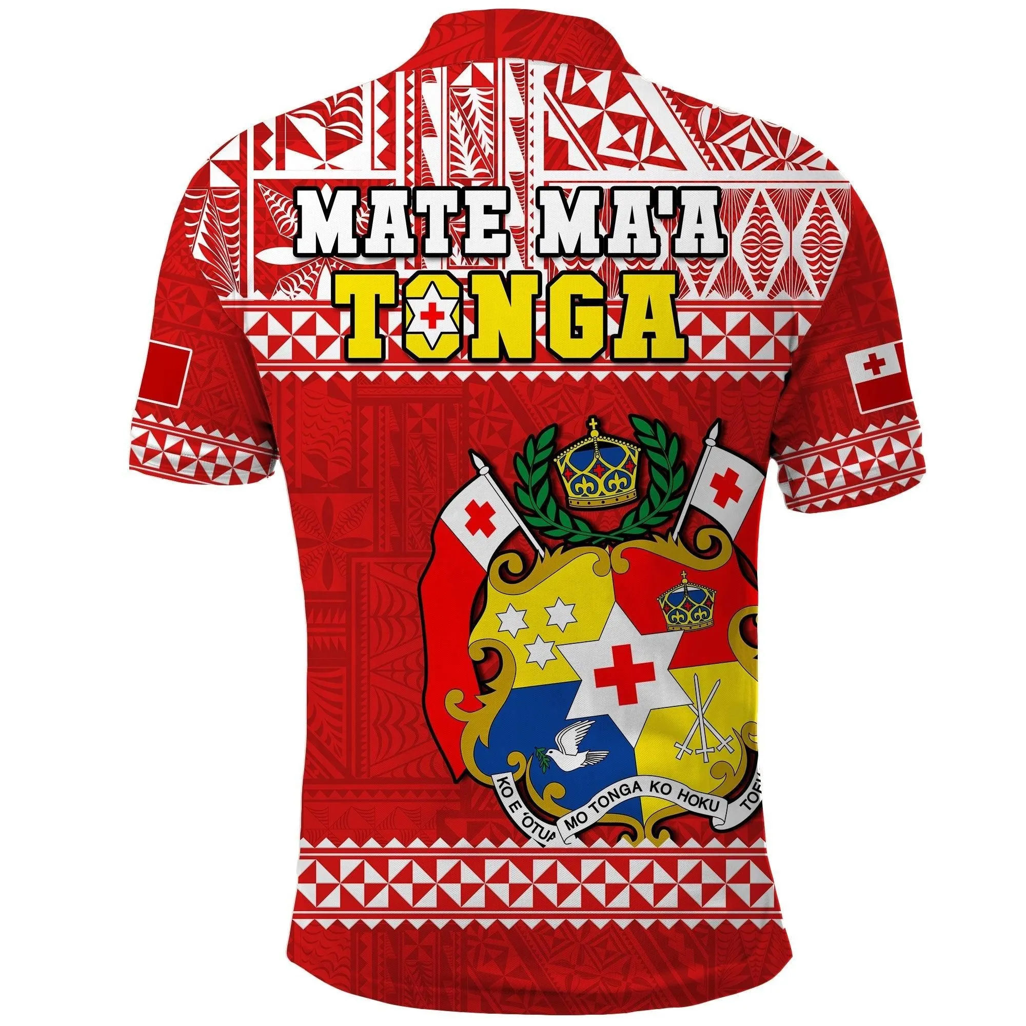 Tonga Rugby Polo Shirt Mate Maa Tonga Pacific Ngatu White LT14