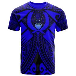 Pohnpei T-Shirts - Blue Seal with Polynesian Tattoo
