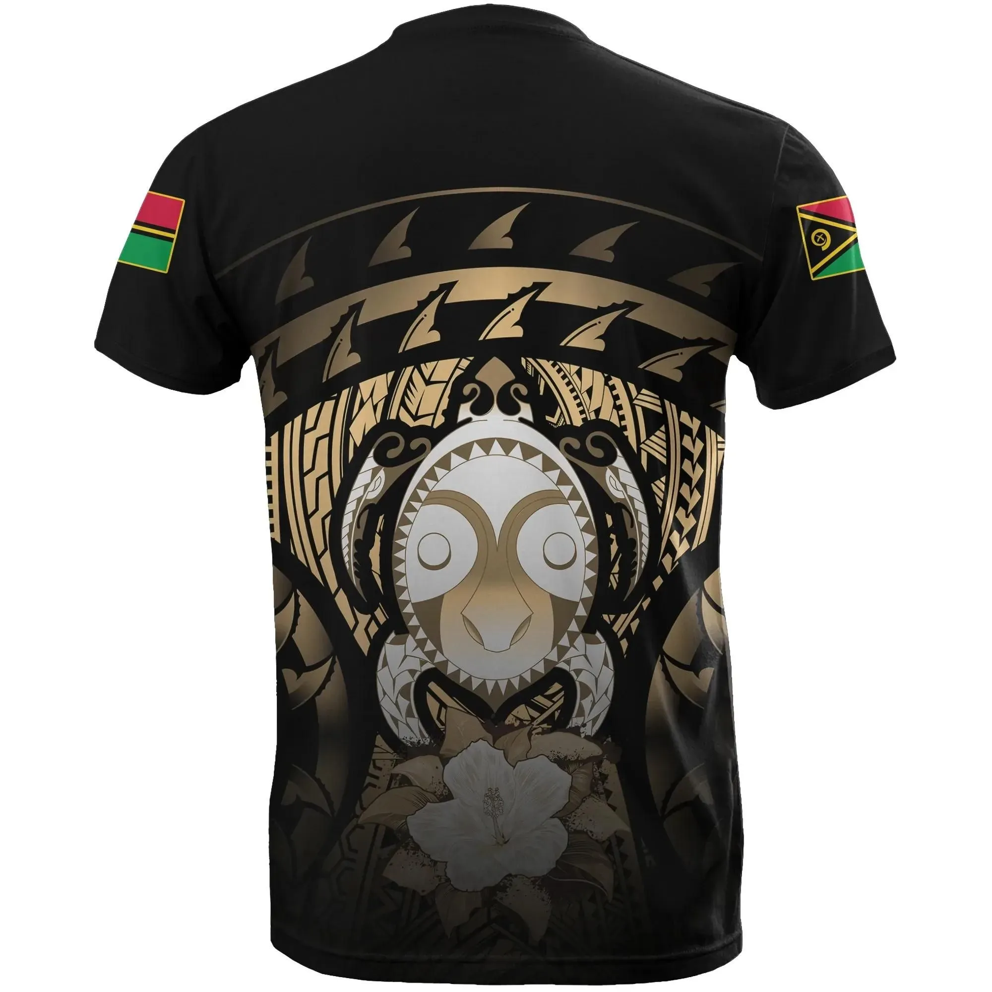 Vanuatu Turtle Hibiscus T-Shirt (Gold) A02