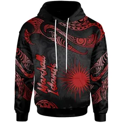 Marshall Islands Polynesian Hoodie - Poly Tattoo Red Version