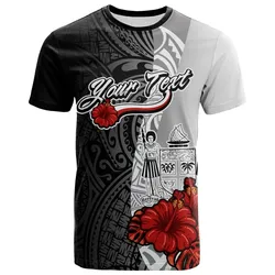 Fiji Polynesian Custom Personalised T-Shirt - Coat Of Arms With Hibiscus White - BN12