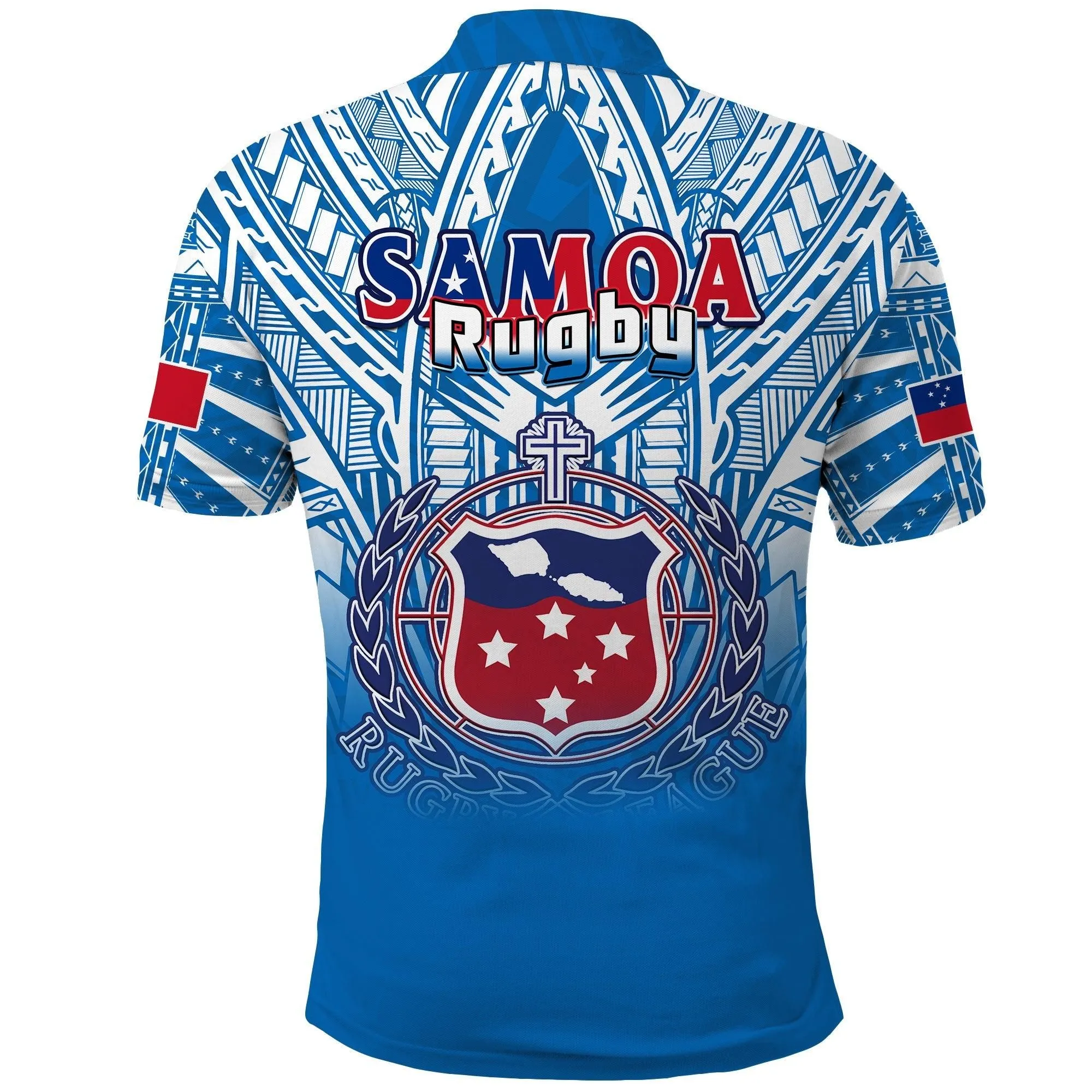 Samoa Rugby Polo Shirt Toa Samoa Polynesian Pacific Blue Version LT14