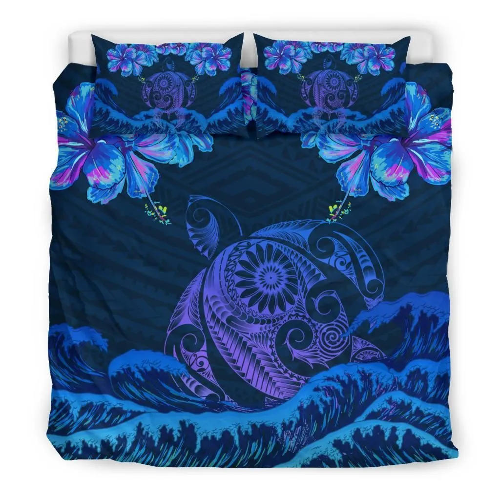 Hawaiian Turtle Hibiscus Polynesian - Bedding Set - Lucy Style