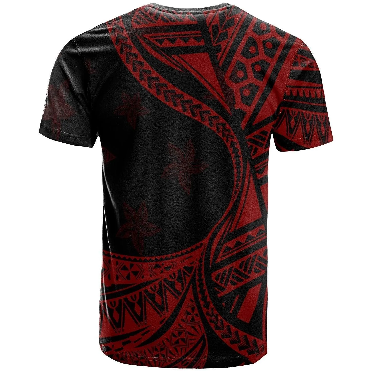 Pohnpei State T shirt - Plumeria Flowers Red Version