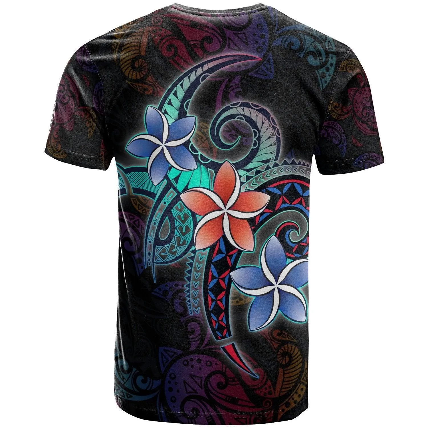 American Samoa T-Shirt - Plumeria Flowers Style