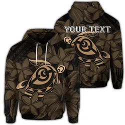 (Personalised) Hawaiian Turtle Hibiscus Plumeria Kanaka Polynesian Hoodie Gold - Soft Style - AH