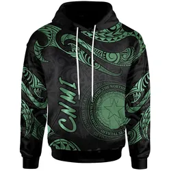 Northern Mariana Islands Polynesian Hoodie - Poly Tattoo Green Version