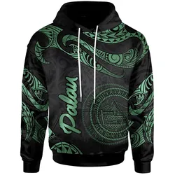 Palau Polynesian Hoodie - Poly Tattoo Green Version