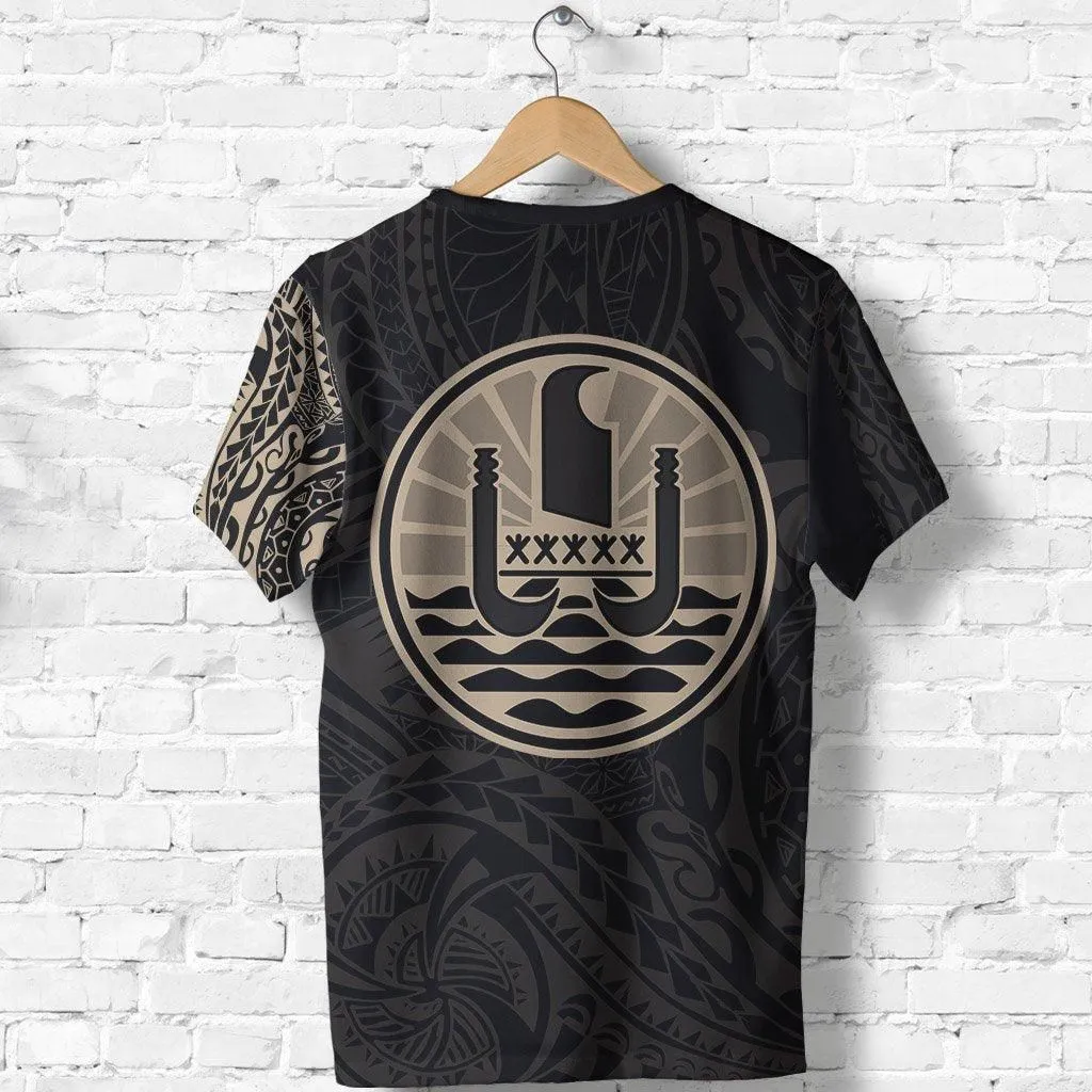 French Polynesia T-Shirt - French Polynesia Flag Polynesian Tattoo Style