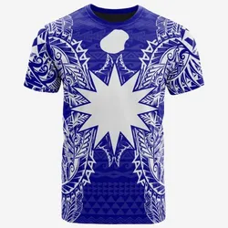 Vibe Hoodie Nauru All T shirt - Nauru FLag Map Polynesian Tattoo Blue