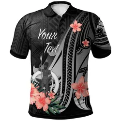 Vanuatu Personalised Custom Polo Shirt - Polynesian Hibiscus Pattern Style