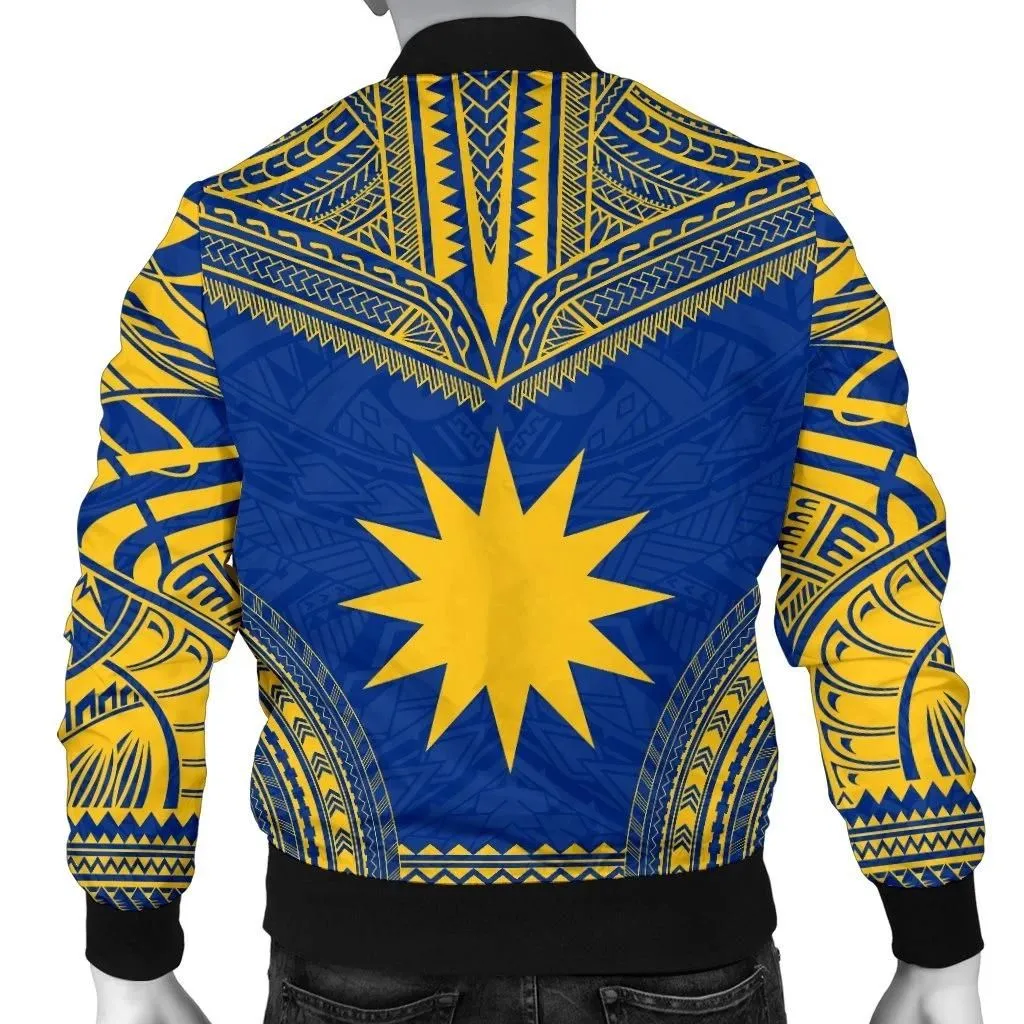 Nauru Flag Polynesian Chief Men's Bomber Jacket - Bn10