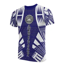 American Samoa T Shirt - American Samoa Seal Polynesian Tattoo Dark Blue Style