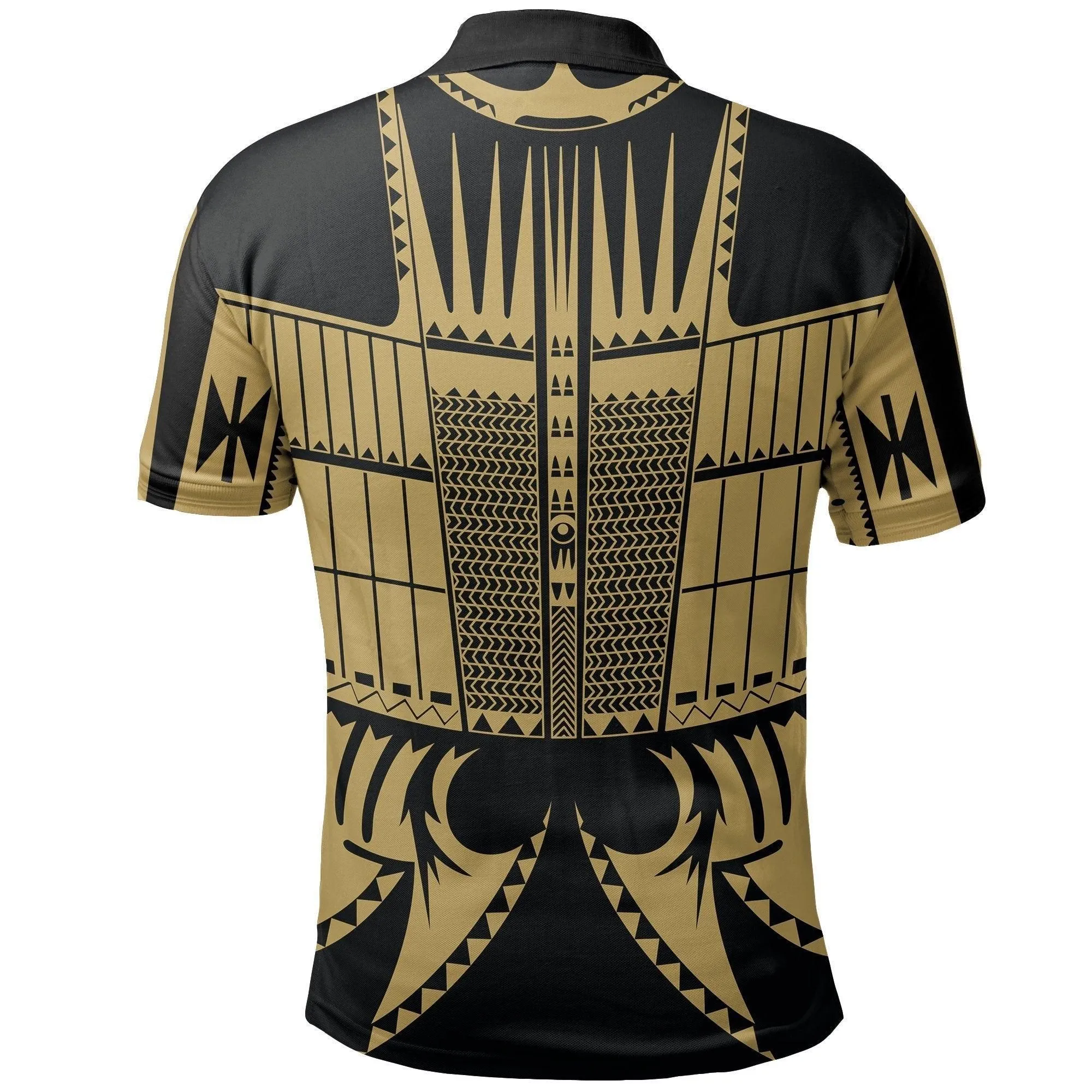 Warrior Yap Tattoo Polo Shirt Gold