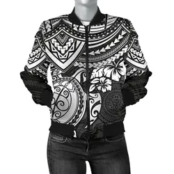 Polynesian Bomber Jacket (Women) - Polynesian White Turtle - BN15
