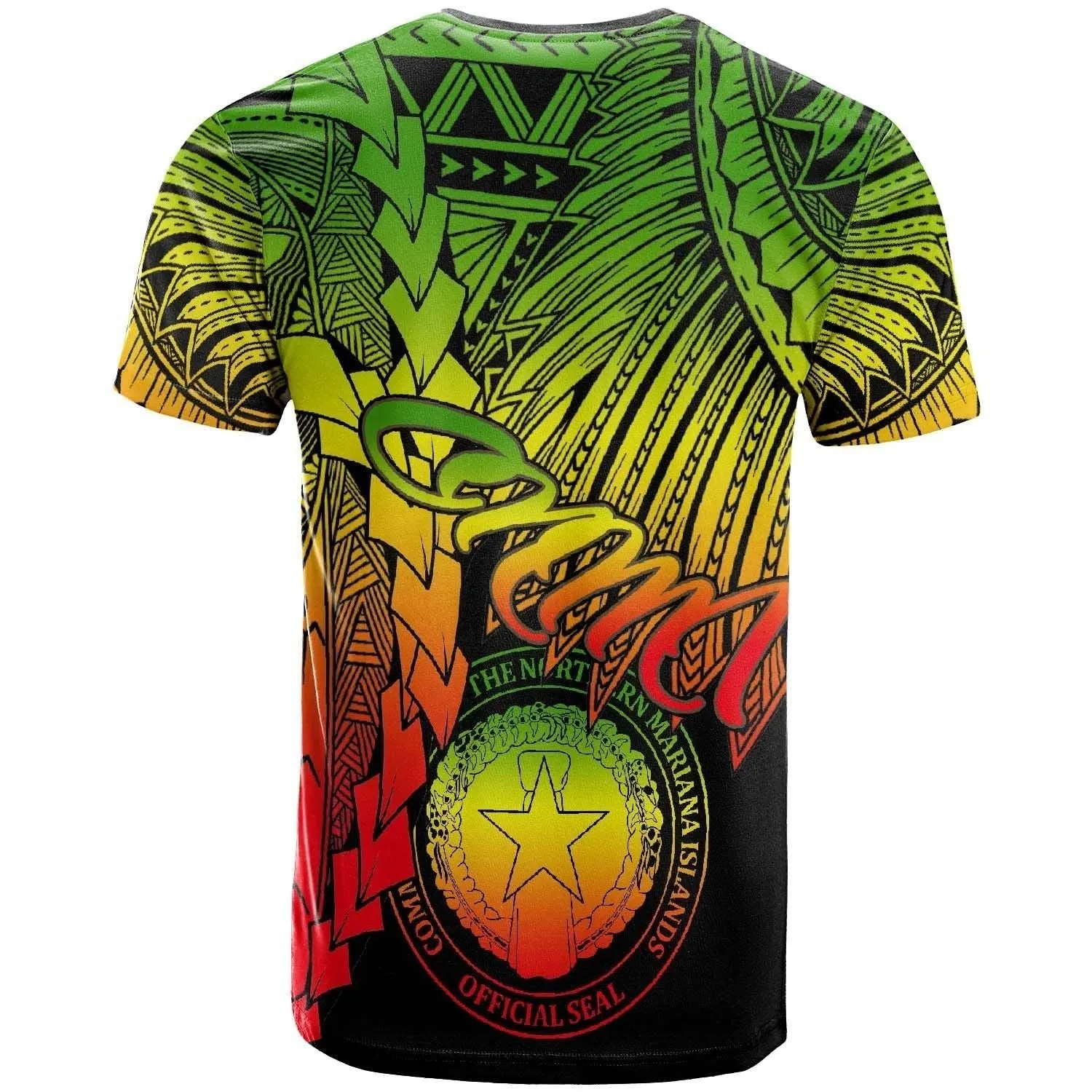 Northern Mariana Islands Polynesian Custom Personalised T shirt - Tribal Wave Tattoo Reggae