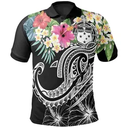 Polynesian Samoa Polo - Summer Plumeria (Black) - BN15