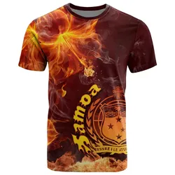 Samoa Polynesian T- Shirt - Fire Hibiscus - BN12