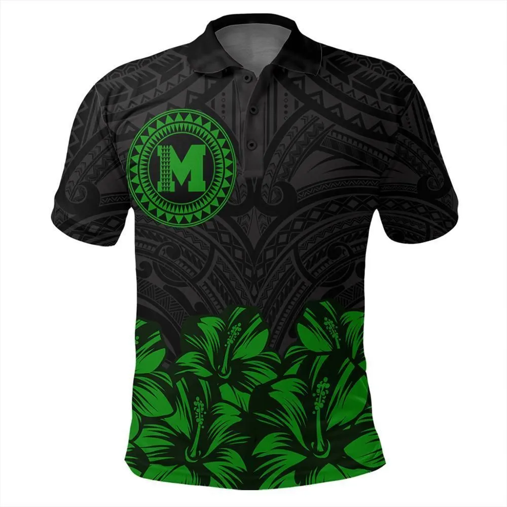 Molokai Map Hibiscus Polynesian Polo Shirt - Lithe Style
