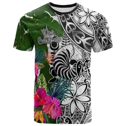 New Caledonia T-Shirt White - Turtle Plumeria Banana Leaf - BN11