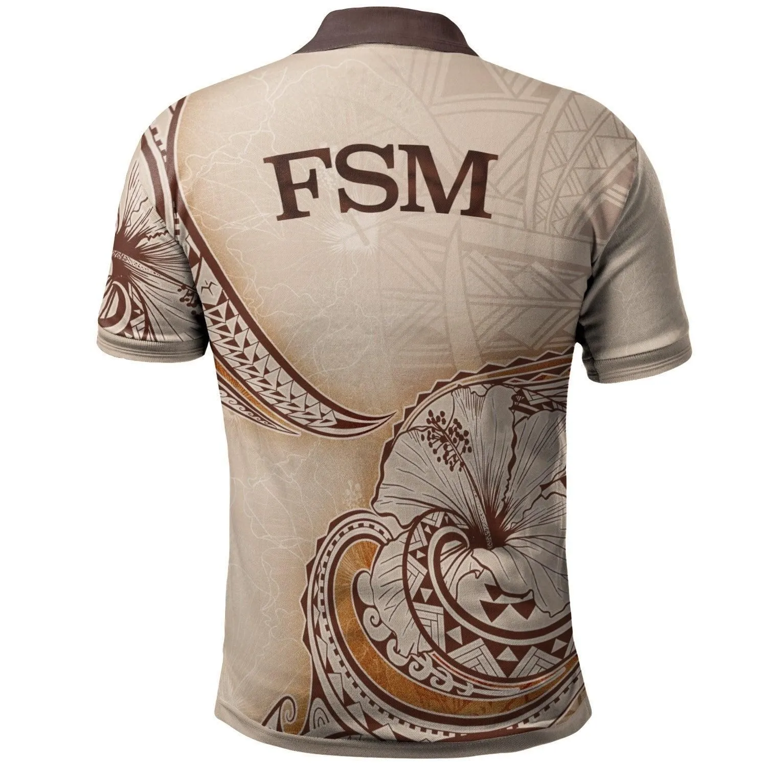 Federated States of Micronesia Polo Shirt - Hibiscus Flowers Vintage Style