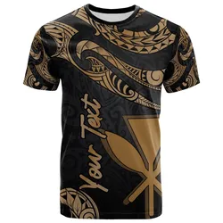 Hawaii Kanaka Maoli Polynesian Custom Personalised T-Shirt - Poly Tattoo Gold Version