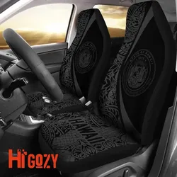 Hawaii Coat Of Arm Polynesian Car Seat Covers - Circle Style 07 J1