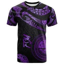 Federated States Of Micronesia T-Shirt - Poly Tattoo Purple Version