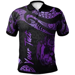 Tonga Polynesian Custom Personalised Polo Shirt - Poly Tattoo Purple Version