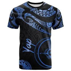 Yap Micronesia T shirt - Poly Tattoo Blue Version