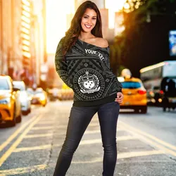 Samoa Personalised Womens Off Shoulder Handbag  - Samoa Seal In Polynesian Tattoo Style