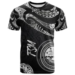 Federated States Of Micronesia T-Shirt - Poly Tattoo White Version
