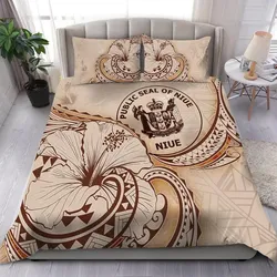 Niue Bedding Set - Hibiscus Flower Vintage Style