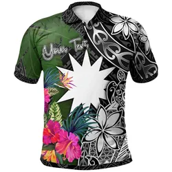 Nauru Custom Personalised Polo Shirt - Turtle Plumeria Banana Leaf
