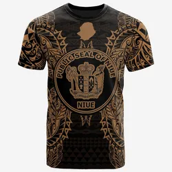 Niue All Niue Seal Map Polynesian Tattoo Gold Unisex 3D T-Shirt All Over Print ONCKU