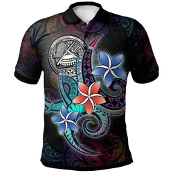 American Samoa Polo Shirt - Plumeria Flowers Style