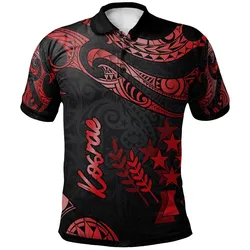Kosrae Micronesia Polo Shirt - Poly Tattoo Red Version