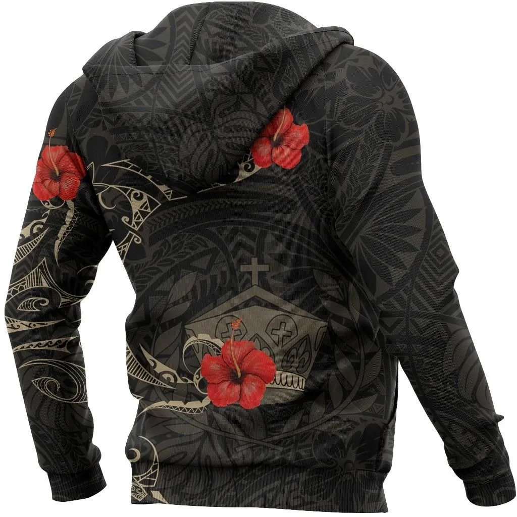 Alohawaii Clothing - Hoodie Tonga Hibiscus Tattoo Style A7